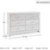 image:imageSignature Design by Ashley 6Drawer Bedroom Dresser Whitewash PaxberryWhite