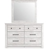 image:imageSignature Design by Ashley Allihauser 6 Drawer Dresser with Mirror TanWhitewash