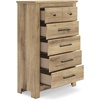 image:imageSignature Design by Ashley Allihauser Vintage 5Drawer Chest with Safety Stop and Anti Tipping Light Brown