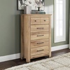 image:imageSignature Design by Ashley Allihauser Vintage 5Drawer Chest with Safety Stop and Anti Tipping Light Brown