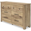 image:imageSignature Design by Ashley Allihauser Vintage 6Drawer Dresser with Safety Stop and Anti Tipping Light Brown