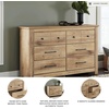 image:imageSignature Design by Ashley Allihauser Vintage 6Drawer Dresser with Safety Stop and Anti Tipping Light Brown