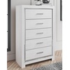image:imageSignature Design by Ashley Altyra Tall 5 Drawer White Chest of DrawersWhite
