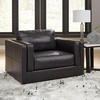 image:imageSignature Design by Ashley Amiata Modern Leather Match Upholstered Oversized Chair BlackBlack