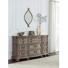 image:imageSignature Design by Ashley Ardenfield Traditional 74 W 9 Drawer Dresser High Capacity Storage for Bedroom Master Suites Light Brown198D x 738W x 39H 9 Drawers