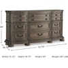 image:imageSignature Design by Ashley Ardenfield Traditional 74 W 9 Drawer Dresser High Capacity Storage for Bedroom Master Suites Light Brown198D x 738W x 39H 9 Drawers