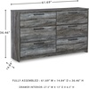 image:imageSignature Design by Ashley Baystorm 6 Drawer Bedroom Dresser Smoky GrayGrey