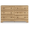 image:imageSignature Design by Ashley Bestmere Traditional 6Drawer Dresser with Oak Finish Light Brown