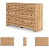 image:imageSignature Design by Ashley Bestmere Traditional 6Drawer Dresser with Oak Finish Light Brown