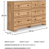image:imageSignature Design by Ashley Bestmere Traditional 6Drawer Dresser with Oak Finish Light Brown
