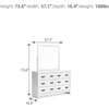 image:imageSignature Design by Ashley Binterglen White 6Drawer Dresser with MirrorWhite