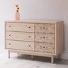 image:imageSignature Design by Ashley Birkmore 6 Drawer Dresser 10Minute Easy Assembly Engineered Wood Whimsical Botanical Accent Drawers for Bedroom Light Oak FinishTan