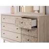 image:imageSignature Design by Ashley Birkmore 6 Drawer Dresser 10Minute Easy Assembly Engineered Wood Whimsical Botanical Accent Drawers for Bedroom Light Oak FinishTan