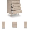image:imageSignature Design by Ashley Birkmore 6 Drawer Dresser 10Minute Easy Assembly Engineered Wood Whimsical Botanical Accent Drawers for Bedroom Light Oak FinishTan