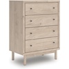 image:imageSignature Design by Ashley Birkmore 6 Drawer Dresser 10Minute Easy Assembly Engineered Wood Whimsical Botanical Accent Drawers for Bedroom Light Oak FinishTan