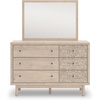 image:imageSignature Design by Ashley Birkmore 6 Drawer Dresser 10Minute Easy Assembly Engineered Wood Whimsical Botanical Accent Drawers for Bedroom Light Oak FinishTan