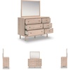 image:imageSignature Design by Ashley Birkmore 6 Drawer Dresser 10Minute Easy Assembly Engineered Wood Whimsical Botanical Accent Drawers for Bedroom Light Oak FinishTan