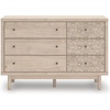 image:imageSignature Design by Ashley Birkmore 6 Drawer Dresser 10Minute Easy Assembly Engineered Wood Whimsical Botanical Accent Drawers for Bedroom Light Oak FinishTan