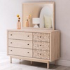 image:imageSignature Design by Ashley Birkmore 6 Drawer Dresser 10Minute Easy Assembly Engineered Wood Whimsical Botanical Accent Drawers for Bedroom Light Oak FinishTan