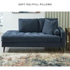 image:imageSignature Design by Ashley Bixler MidCentury Modern Tufted Rightarm Facing Corner Chaise with Tapered Legs and Removable Cushions Blue