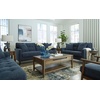 image:imageSignature Design by Ashley Bixler MidCentury Modern Tufted Rightarm Facing Corner Chaise with Tapered Legs and Removable Cushions Blue