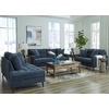 image:imageSignature Design by Ashley Bixler MidCentury Modern Tufted Rightarm Facing Corner Chaise with Tapered Legs and Removable Cushions Blue