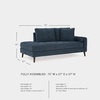 image:imageSignature Design by Ashley Bixler MidCentury Modern Tufted Rightarm Facing Corner Chaise with Tapered Legs and Removable Cushions Blue