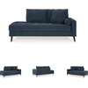 image:imageSignature Design by Ashley Bixler MidCentury Modern Tufted Rightarm Facing Corner Chaise with Tapered Legs and Removable Cushions Blue