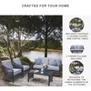 image:imageSignature Design by Ashley Bodega Island Contemporary Weather Resistant Outdoor LoveseatChairsTable Set with 2 Accent Pillows Set of 4 Light Gray
