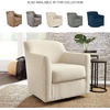 image:imageSignature Design by Ashley Bradney Swivel Chair with Linen Upholstery Contemporary ShelterArm Lounge Seating with Reversible Cushion for Living Room or Bedroom Light NeutralBeige