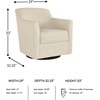 image:imageSignature Design by Ashley Bradney Swivel Chair with Linen Upholstery Contemporary ShelterArm Lounge Seating with Reversible Cushion for Living Room or Bedroom Light NeutralBeige