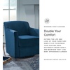 image:imageSignature Design by Ashley Bradney Swivel Chair with Linen Upholstery Contemporary ShelterArm Lounge Seating with Reversible Cushion for Living Room or Bedroom Light NeutralDark Blue