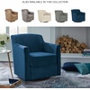 image:imageSignature Design by Ashley Bradney Swivel Chair with Linen Upholstery Contemporary ShelterArm Lounge Seating with Reversible Cushion for Living Room or Bedroom Light NeutralDark Blue