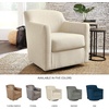 image:imageSignature Design by Ashley Bradney Swivel Chair with Linen Upholstery Contemporary ShelterArm Lounge Seating with Reversible Cushion for Living Room or Bedroom Light NeutralBeige