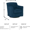 image:imageSignature Design by Ashley Bradney Swivel Chair with Linen Upholstery Contemporary ShelterArm Lounge Seating with Reversible Cushion for Living Room or Bedroom Light NeutralDark Blue