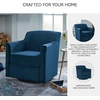 image:imageSignature Design by Ashley Bradney Swivel Chair with Linen Upholstery Contemporary ShelterArm Lounge Seating with Reversible Cushion for Living Room or Bedroom Light NeutralDark Blue