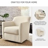 image:imageSignature Design by Ashley Bradney Swivel Chair with Linen Upholstery Contemporary ShelterArm Lounge Seating with Reversible Cushion for Living Room or Bedroom Light NeutralBeige