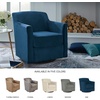 image:imageSignature Design by Ashley Bradney Swivel Chair with Linen Upholstery Contemporary ShelterArm Lounge Seating with Reversible Cushion for Living Room or Bedroom Light NeutralDark Blue