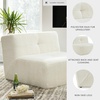 image:imageSignature Design by Ashley Brettner Coastal Faux Fur Tufted Upholstered Armless Accent Chair with NonSkid Legs White