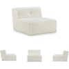 image:imageSignature Design by Ashley Brettner Coastal Faux Fur Tufted Upholstered Armless Accent Chair with NonSkid Legs White