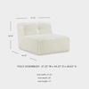 image:imageSignature Design by Ashley Brettner Coastal Faux Fur Tufted Upholstered Armless Accent Chair with NonSkid Legs White