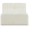 image:imageSignature Design by Ashley Brettner Coastal Faux Fur Tufted Upholstered Armless Accent Chair with NonSkid Legs White