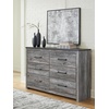 image:imageSignature Design by Ashley Bronyan Contemporary 6 Drawer Dresser GrayDark Gray