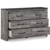 image:imageSignature Design by Ashley Bronyan Contemporary 6 Drawer Dresser GrayDark Gray