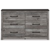 image:imageSignature Design by Ashley Bronyan Contemporary 6 Drawer Dresser GrayDark Gray