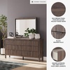 image:imageSignature Design by Ashley Brown Wood Full Panel Bed Reeded HeadboardDark Brown