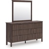 image:imageSignature Design by Ashley Brown Wood Full Panel Bed Reeded HeadboardDark Brown