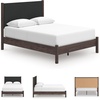 image:imageSignature Design by Ashley Brown Wood Full Panel Bed Reeded HeadboardDark Brown