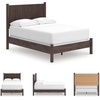 image:imageSignature Design by Ashley Brown Wood Full Panel Bed Reeded HeadboardDark Brown