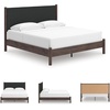image:imageSignature Design by Ashley Brown Wood Full Panel Bed Reeded HeadboardDark Brown
